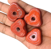 HEART SHAPED FURNACE GLASS BEADS- 35X10 MM PER PACKET OF 4 PCS- (FL-010)